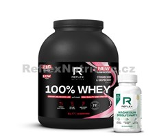 NEW 100% Whey Protein 2kg jahoda malina + Magnesium 90 kapslí ZDARMA